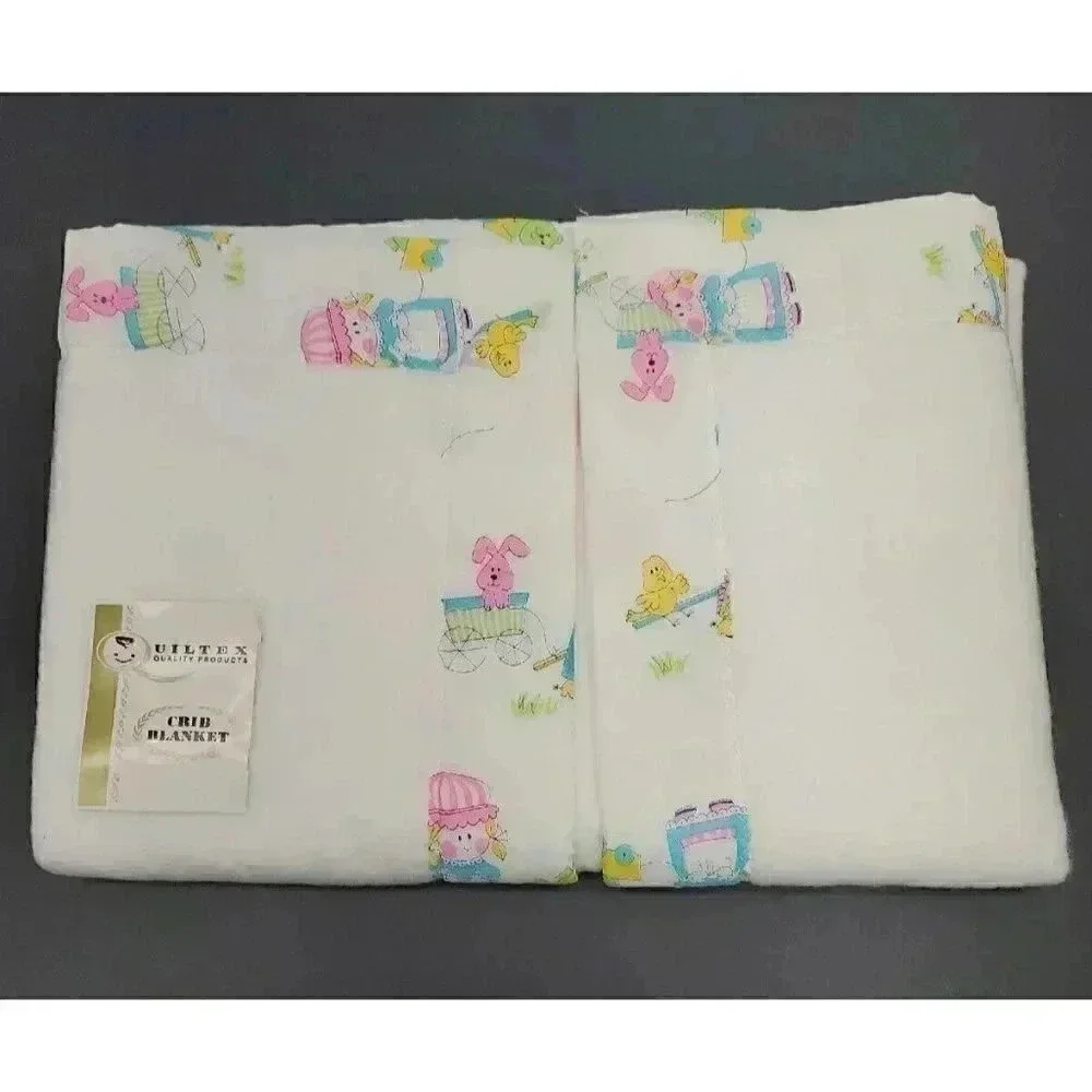Vitnage Quiltex Crib Blanket White with Satin Trim New with Tags Dead Stock
